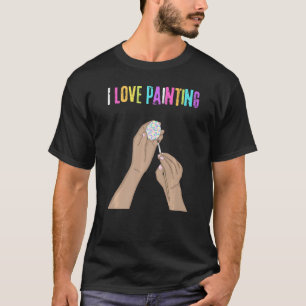 Camiseta Eu Adoro Pintura De Ovos De Páscoa Feriados Engraç
