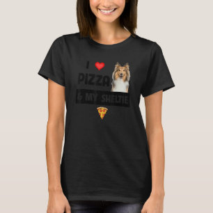 Camiseta Eu Adoro Pizza E Meu Cachorro De Sheltie Shetland 