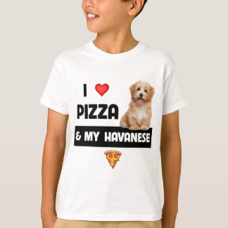Camiseta Eu Adoro Pizza E Meu Cachorro Havapoo Pepperoni