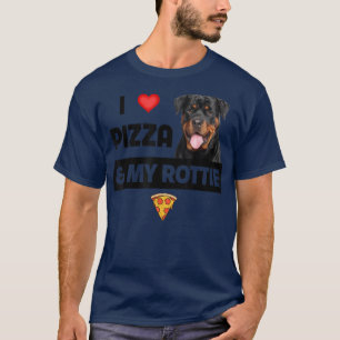 Camiseta Eu Adoro Pizza E Meu Cachorro Rottie Pepperoni Que