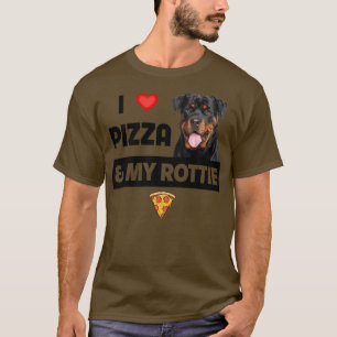 Camiseta Eu Adoro Pizza E Meu Cachorro Rottie Pepperoni Que