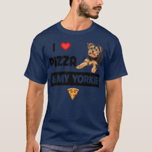 Camiseta Eu Adoro Pizza E Meu Cachorro Yorkie Pepperoni Yor