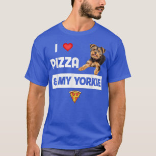 Camiseta Eu Adoro Pizza E Meu Cachorro Yorkie Pepperoni Yor