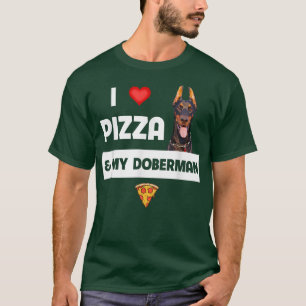 Camiseta Eu Adoro Pizza E Meu Doberman Pinscher Cog Peppero