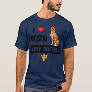 Camiseta Eu Adoro Pizza E Meu Dono De Cachorro Basenji Pepp