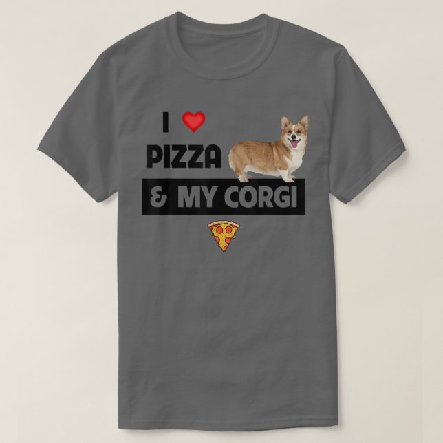 Camiseta Eu Adoro Pizza E Minha Comida De Cachorro Pepperon (Frente do Design)
