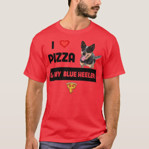 Camiseta Eu adoro Pizza e Minha Comida de Pepperoni Cão Cac