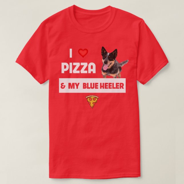 Camiseta Eu Adoro Pizza E Minha Comida De Pepperoni De Cão  (Frente do Design)