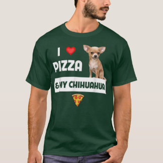Camiseta Eu Adoro Pizza E Minha Proprietária De Cachorro Ch