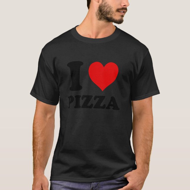 Camiseta Eu Adoro Pizza Long Sleeve T Shirt (Frente)