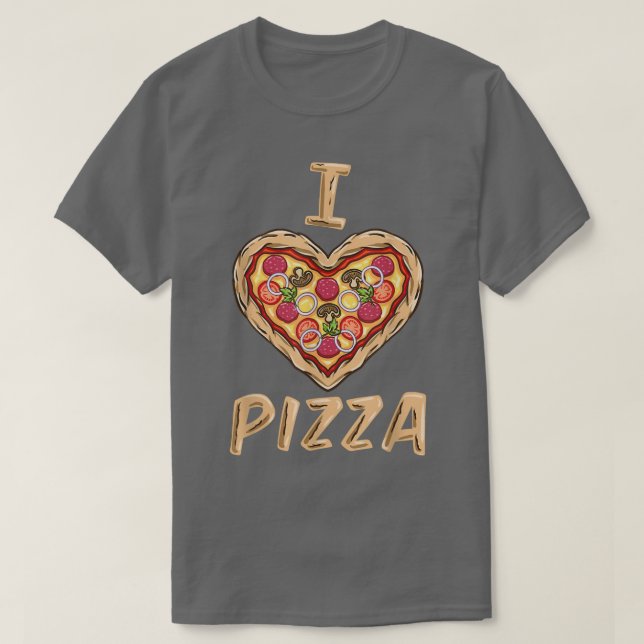 Camiseta Eu adoro pizza para Pizza Lover (Frente do Design)