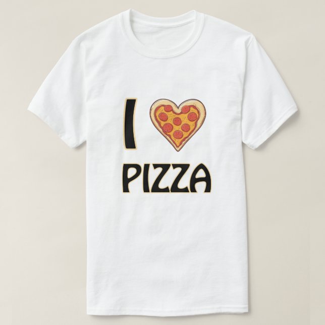 Camiseta Eu adoro Pizza - Presente de Comida Engraçado (Frente do Design)