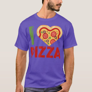 Camiseta Eu adoro Pizza Slice forma coração amante de comid