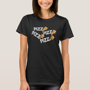 Camiseta Eu adoro pizza vintage retro 70s comida para mulhe