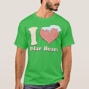 Camiseta Eu adoro Polar Bears Heart Premium