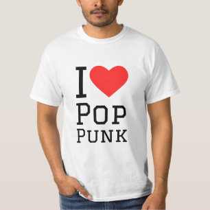 Camiseta Eu adoro pop punk e adesivo quadrado