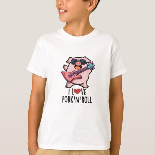 Camiseta Eu Adoro Porco E Rolo Porco De Música Cuta