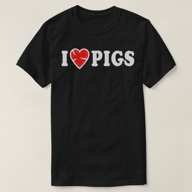 Camiseta Eu Adoro Porcos Dizendo Carne Engraçada Dizendo Di (Frente do Design)