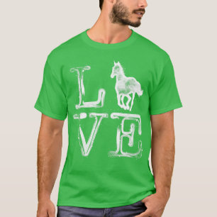 Camiseta Eu adoro presentes de cavalos correndo correndo pa