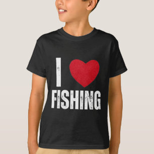 Camiseta Eu Adoro Presentes De Pesca Para Crianças Pescaran