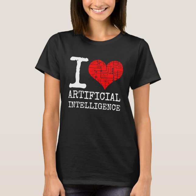 Camiseta Eu adoro programador IA de citação de inteligência (Frente)
