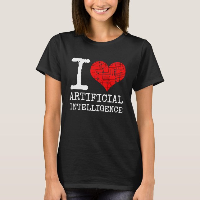 Camiseta Eu adoro programador IA de citação de inteligência (Frente)