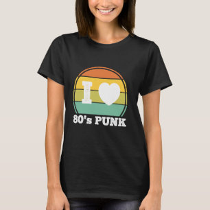 Camiseta Eu adoro Punk Rock Music Retro Party Concer