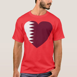 Camiseta Eu adoro Qatar HeartShaped Bandeira Qatari