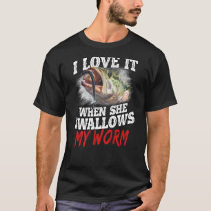Camiseta Eu Adoro Quando Ela Engole Meu Minhoco Pescando De