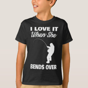 Camiseta Eu Adoro Quando Ela Se Curva Sobre A Pesca Noventa
