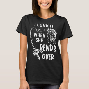 Camiseta Eu Adoro Quando Ela Se Inclina Haste de Pesca Vint