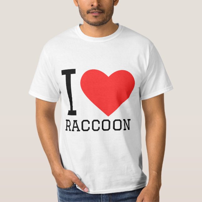 Camiseta Eu adoro raccoon (Frente)