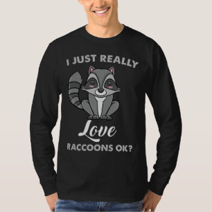 Camiseta Eu Adoro Raccoons Ok Raccoon Lover