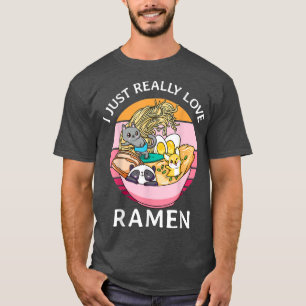 Camiseta Eu Adoro Ramen Cat Dog Panda Kawaii Suns