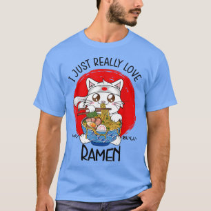 Camiseta Eu Adoro Ramen Cat Noodle Japonês