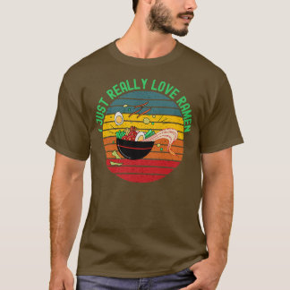 Camiseta Eu Adoro Ramen Noodles Bowl Retro Sunset