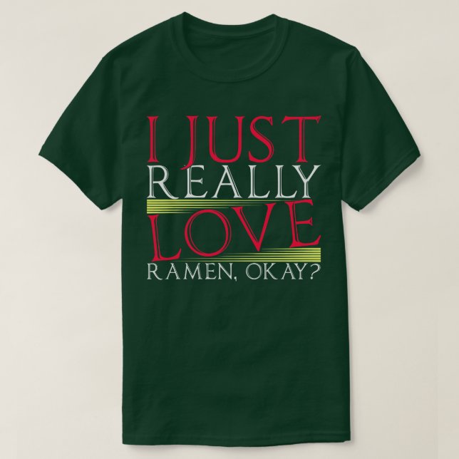 Camiseta Eu Adoro Ramen Noodles Citar Presente (Frente do Design)