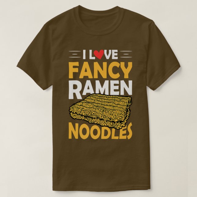 Camiseta Eu Adoro Ramen Rico Noodles Engraçado Comer Rum Am (Frente do Design)
