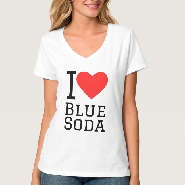 Camiseta Eu adoro refrigerante azul (Frente)