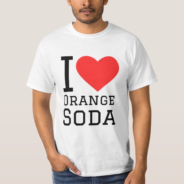 Camiseta Eu adoro refrigerante de laranja (Frente)