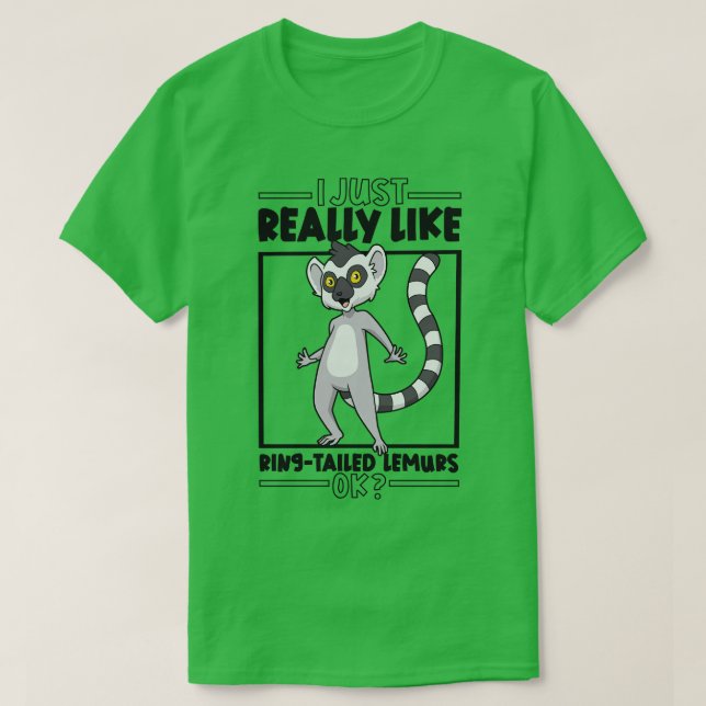 Camiseta Eu adoro RingTailed Lemurs 1 (Frente do Design)