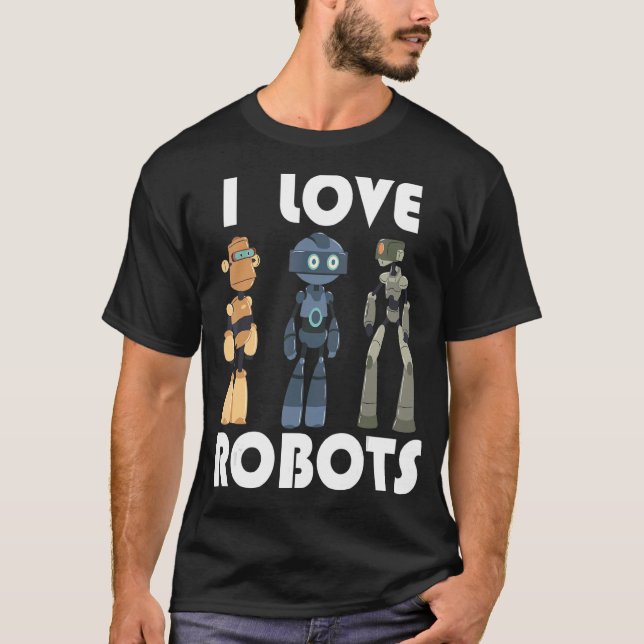 Camiseta Eu adoro robôs (Frente)