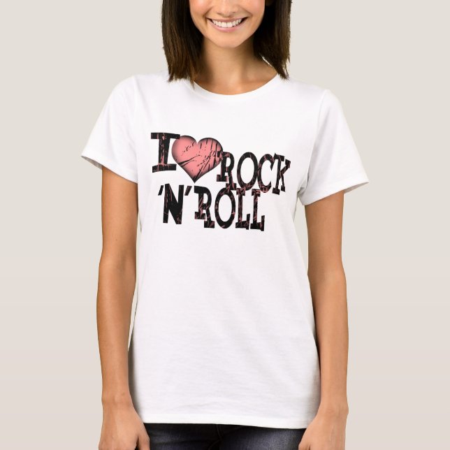 Camiseta Eu adoro rock and roll (Frente)