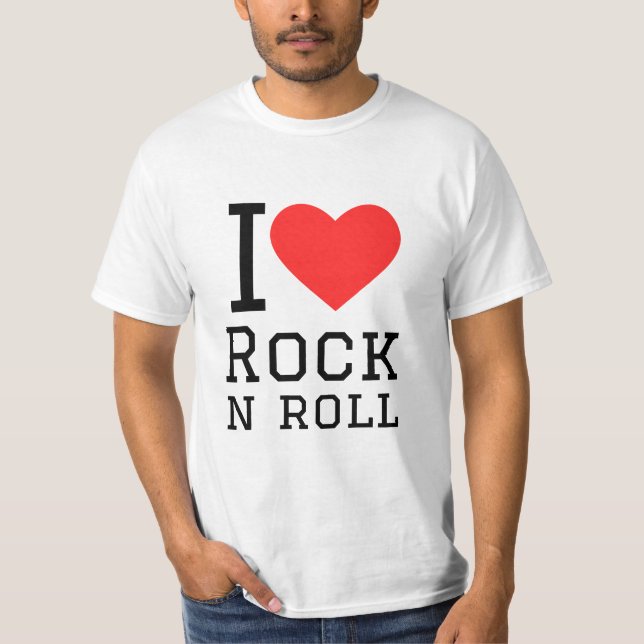 Camiseta Eu adoro rock and roll (Frente)