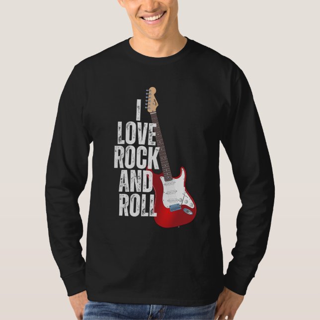 Camiseta Eu Adoro Rock And Roll Guitar (Frente)