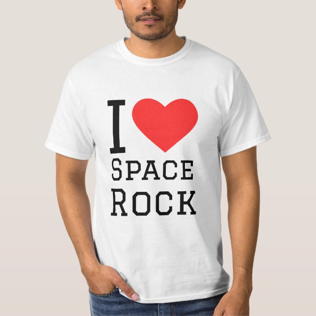 Camiseta Eu adoro rock espacial (Frente)