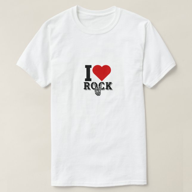 Camiseta Eu adoro rock - rock and roll lover (Frente do Design)