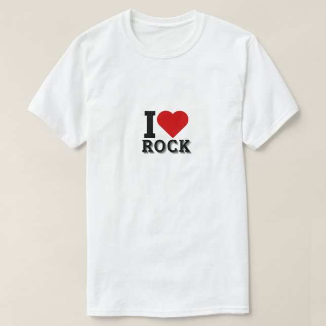 Camiseta Eu adoro rock - rock and roll lover (Frente do Design)