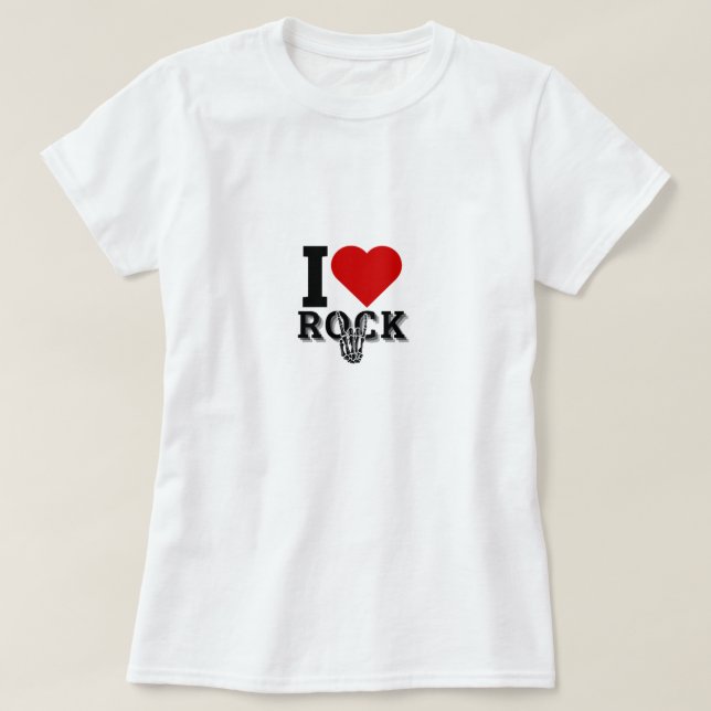 Camiseta Eu adoro rock - rock and roll lover (Frente do Design)