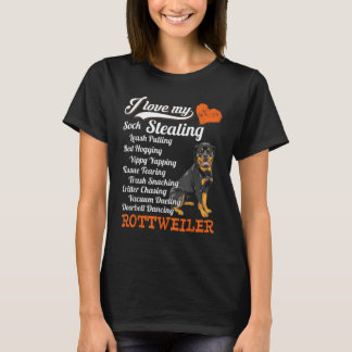 Camiseta Eu Adoro Roubar Minha Meia - Lixar Puxando Rottwei
